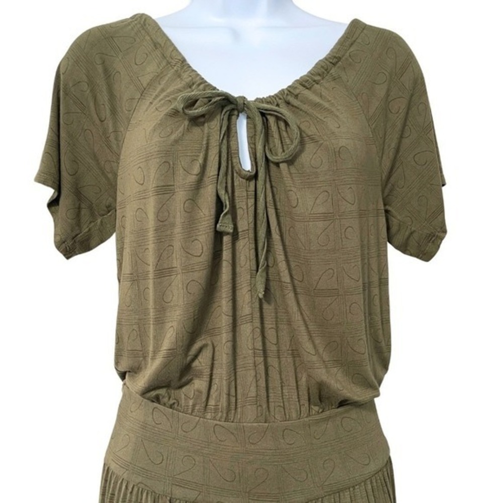 Sundance Jumpsuit Womens XS Green Felicity Cropped Wide Leg Boho Culotte Stretch - Picture 2 of 13